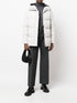 quilted-finish hooded coat